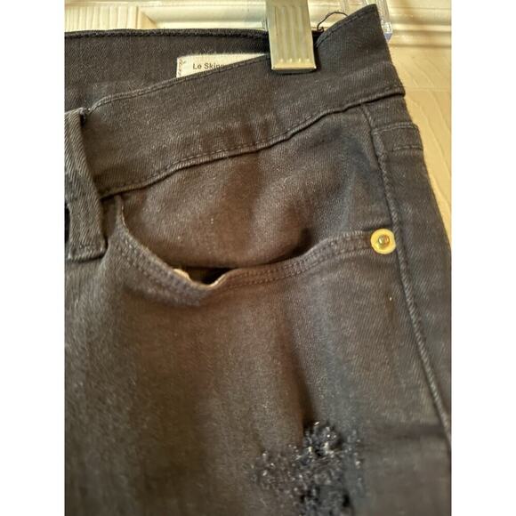 Frame Denim Le Skinny De Jeanne Jeans In Film nor Black Distressed Destroyed 27 - Picture 3 of 11